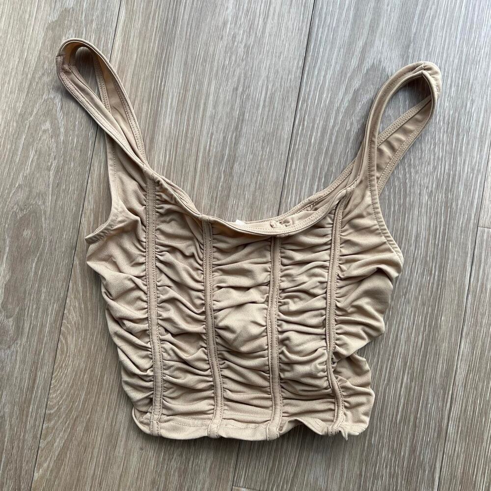 Bailey rose tan ruched corset Size XS
